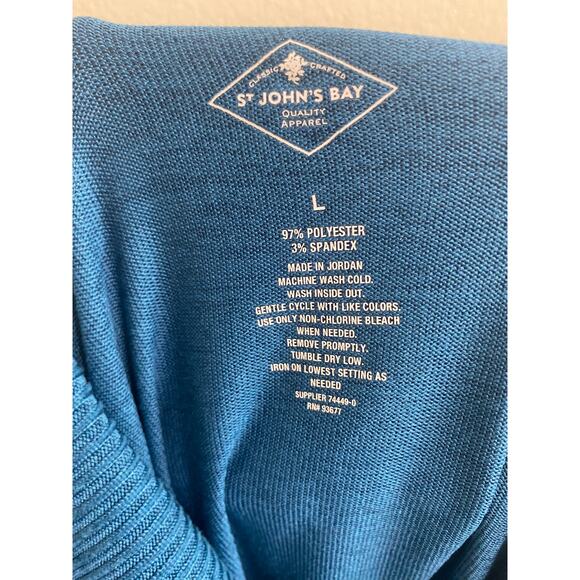 Woman's St John’s Bay Blue Long Sleeve Tunic Sweater- Size Large Staple Chic - Picture 9 of 9